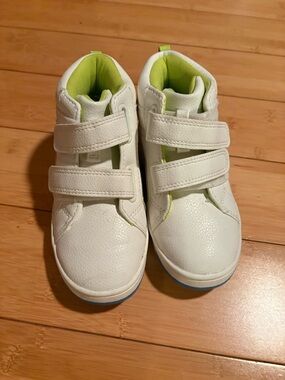 Cat & Jack White High-Top Sneakers with Lime Interior